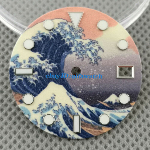 28,9 mm super voll leuchtend Kanagawa Surfuhr Zifferblatt passt NH35 NH36 Uhrwerk - Bild 8 von 11