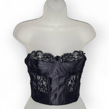 Victoria's Secret Vintage Gold Label Bustier Corset Bra in Black size 36 C