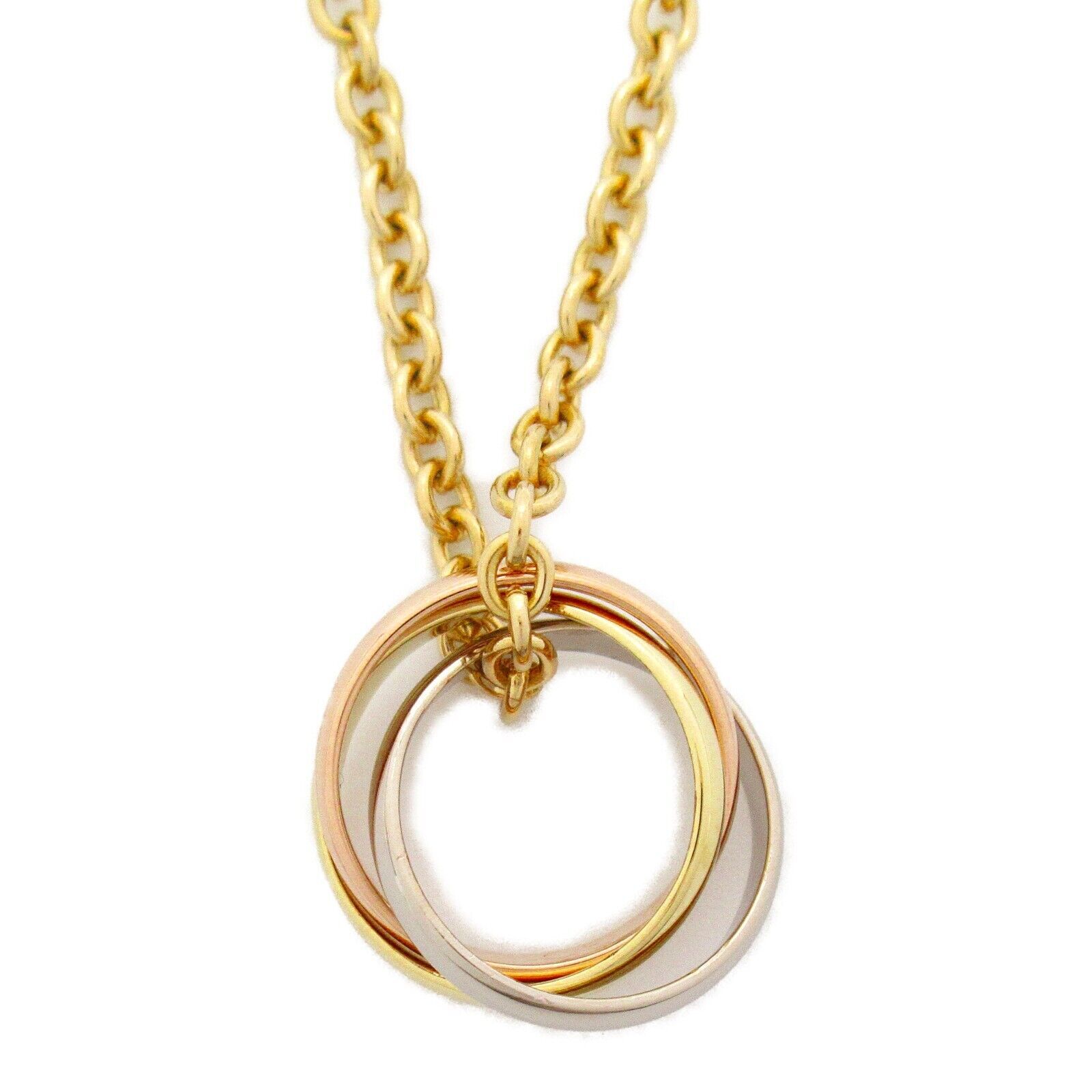 CARTIER Baby Trinity Necklace 18KYG Yellow Gold 750 Three Gold Used