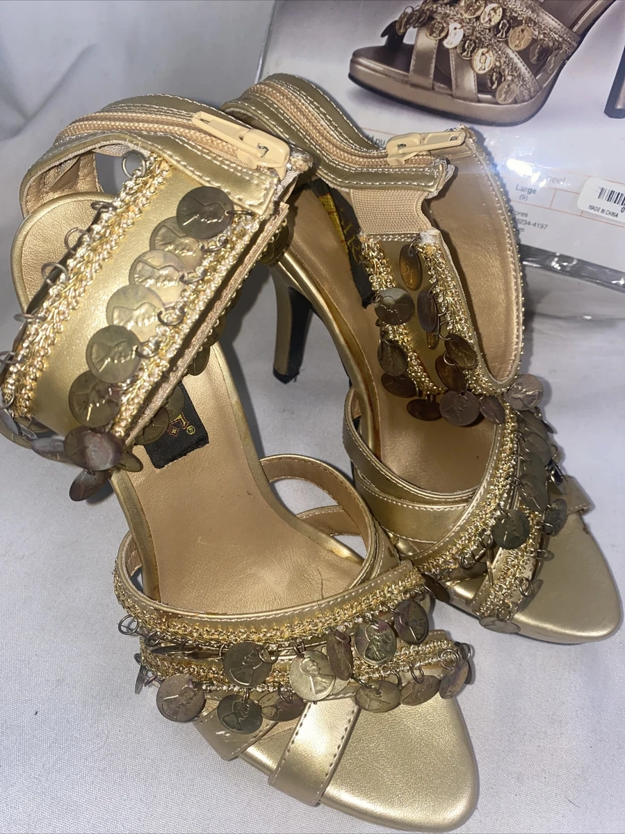 Gold coin sandals 2025