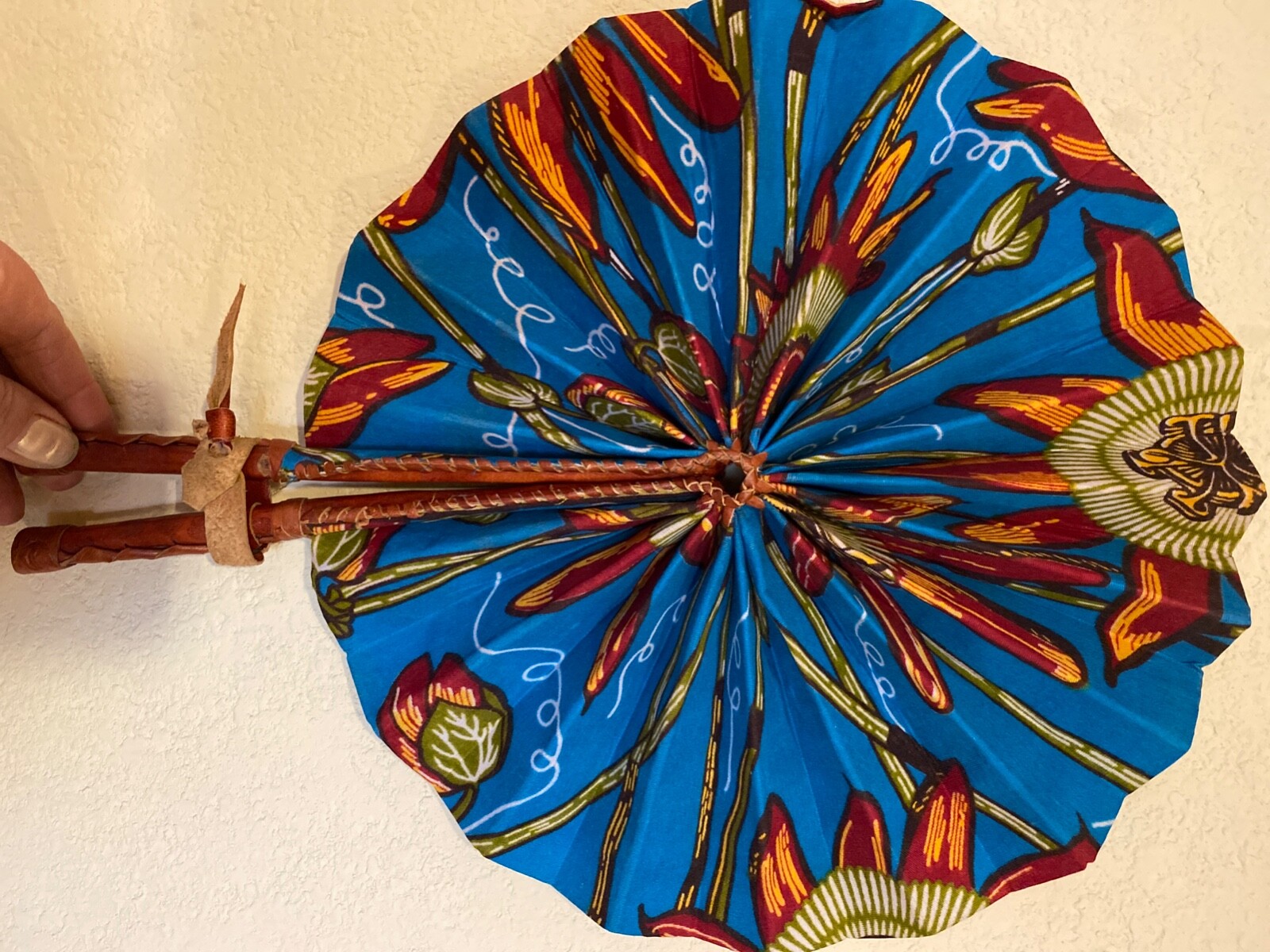 Meeli Ankara Print Pattern Folding Hand Fan Gem