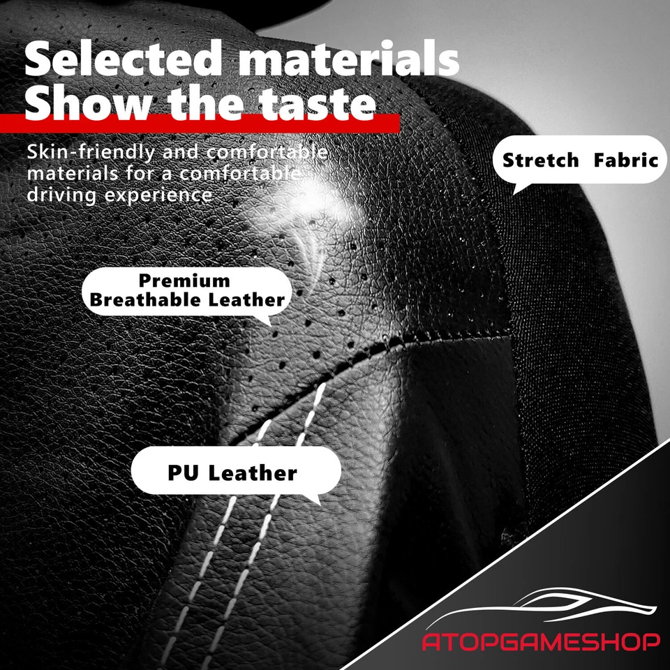 For Chevrolet Car Seat Cover PU Leather 5-Seats Full Set Front Rear Protectors Foto 3 de 4