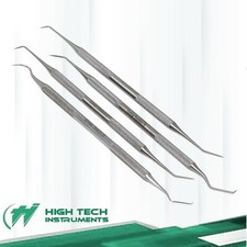 Four 4 Piece Tooth Cleaning Set Dental Pick Metal Tarter Plaque Remover Scraper