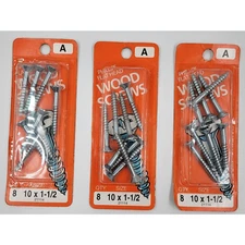 Midwest Fastener #10 X 1 1/2" Wood Screws Flat Head Phillips 8 Pk Lot of 3