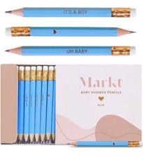 1 BOX OF 28 BLUE-BOY Baby Shower 4" Pencils, NEW IN BOX