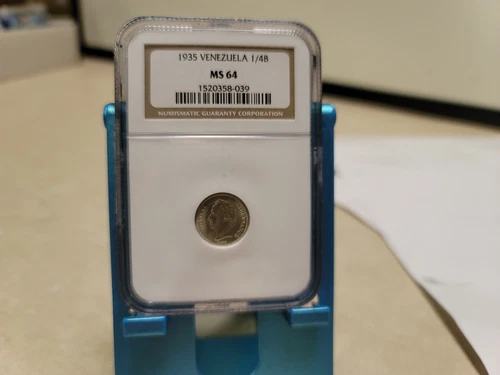1935 Venezuela 1/4 B MS64 NGC Case Wear T9854