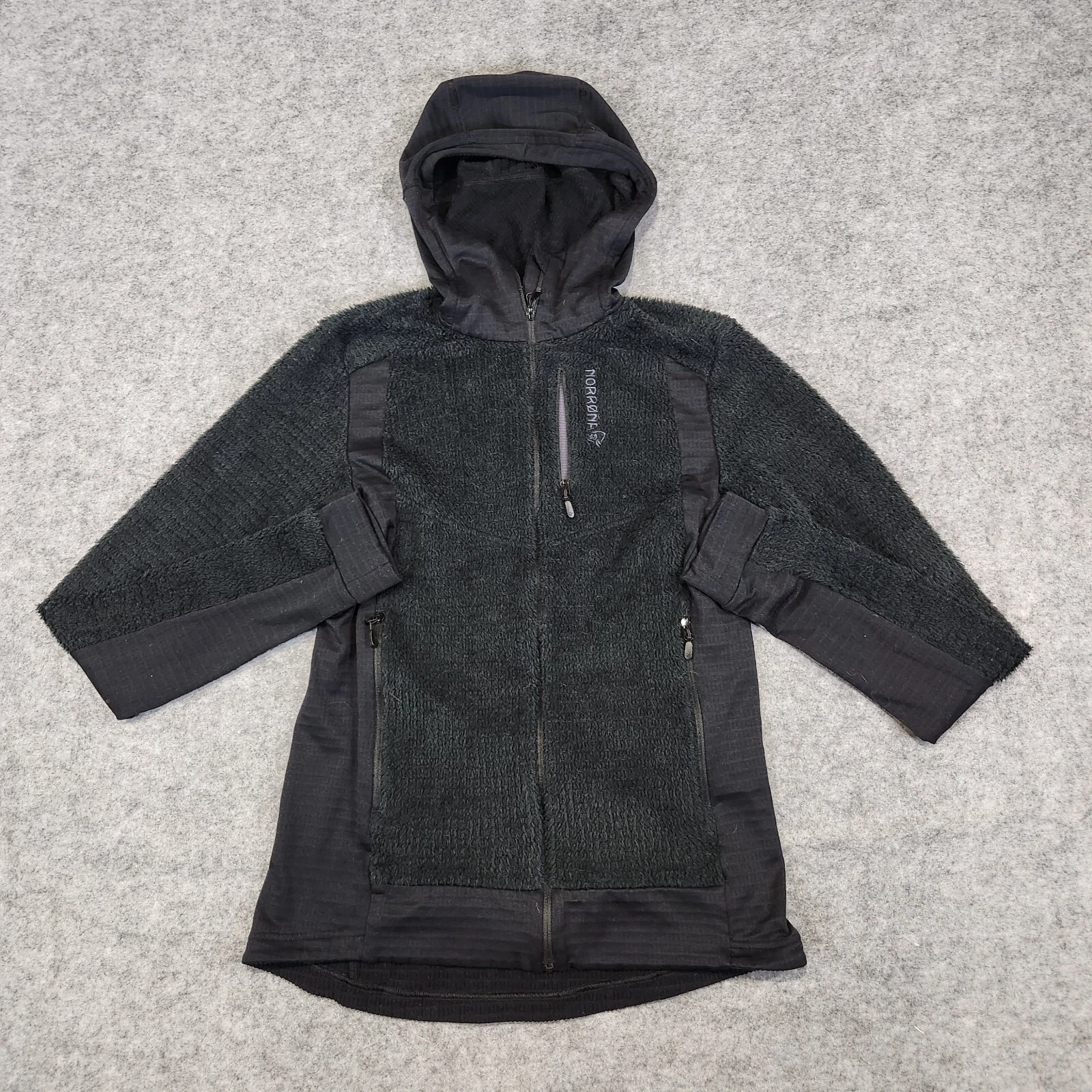 norrona falketind alpha120 full zip hooded fleece polartec jacket