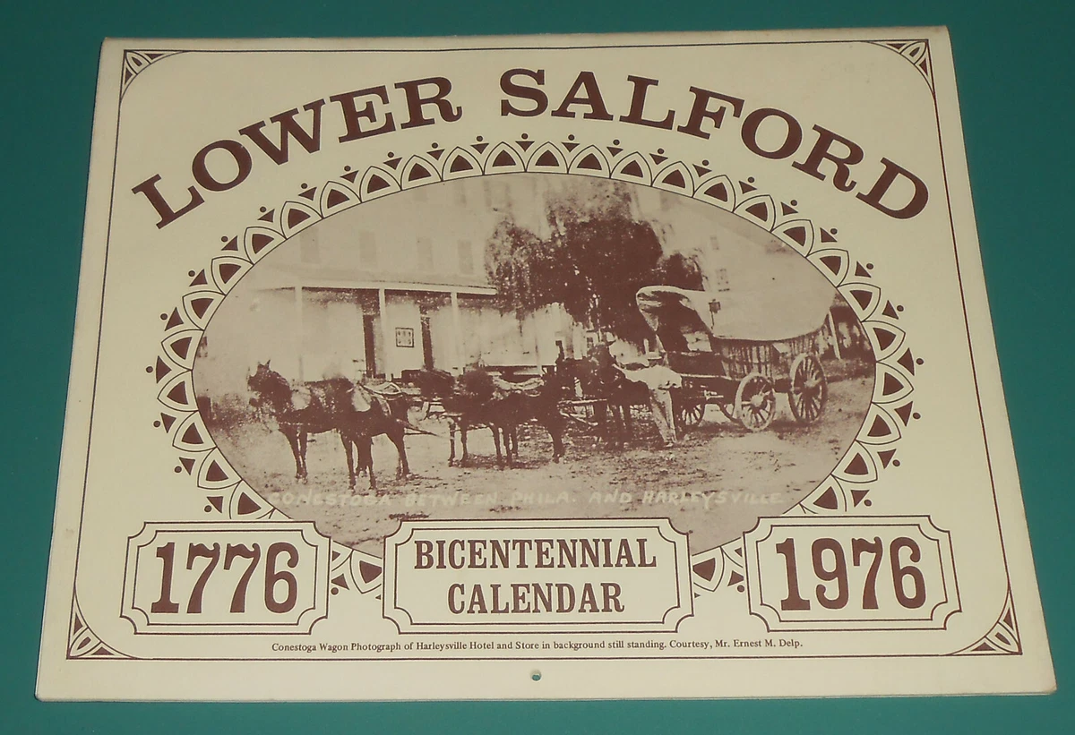 Vtg 1976 Lower Salford Montgomery County Calendar Pics History Harleysville  PA | eBay