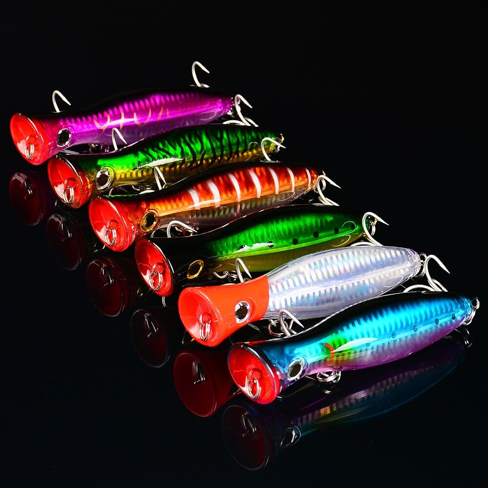 6PCS Fishing Lures 42.5g Topwater Popper Bait Hard Artificial Wobbler Swimbait - Image 10