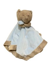 Carters Elephant Lovey Security Blanket Rattle Blue Gray Satin Rattle Zoo Animal