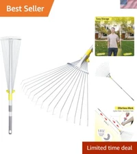 Portable Leaf Rake with Durable Handle - Ideal for Small Areas and Easy Storage