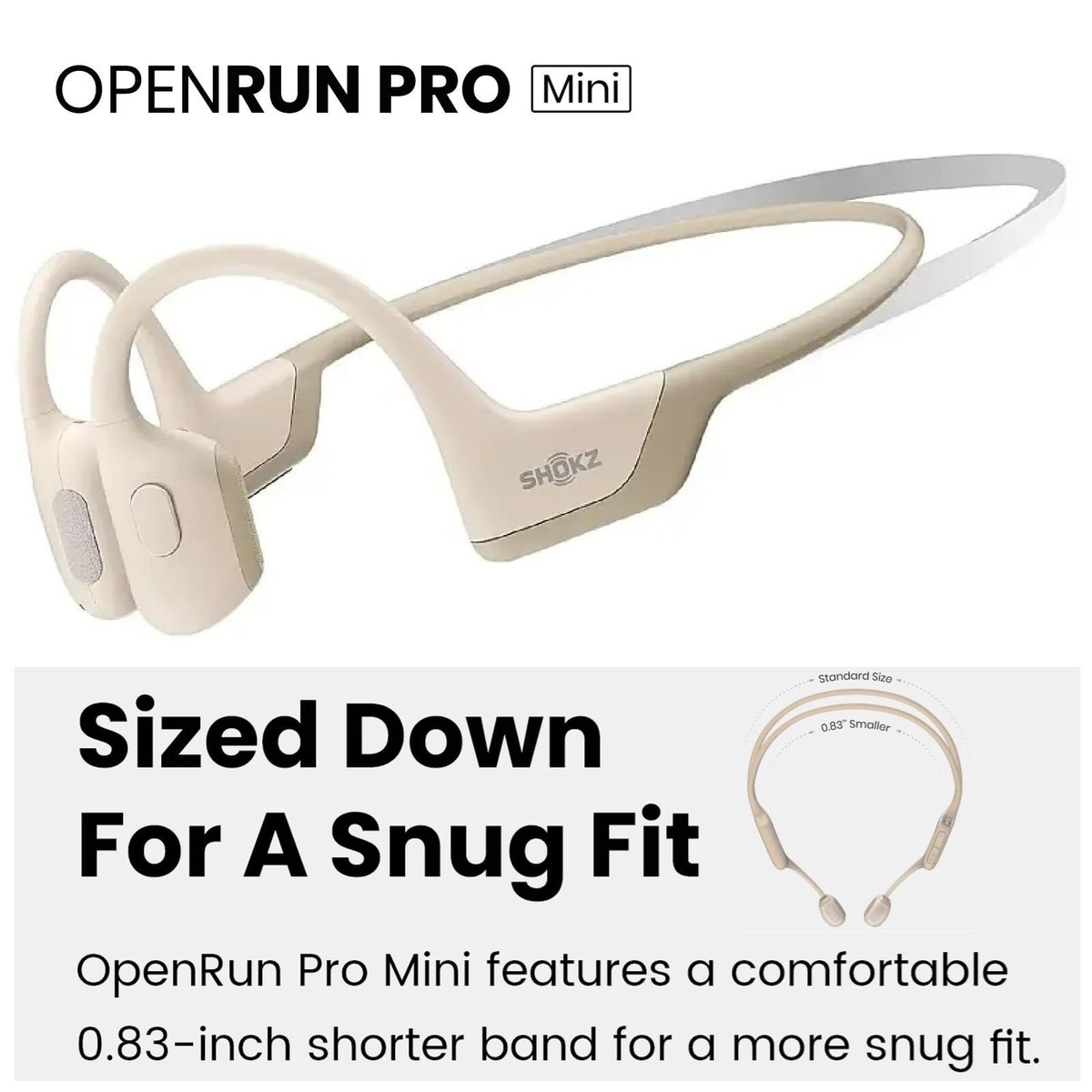 SHOKZ OpenRun Pro Mini - Open-Ear Bluetooth Bone Conduction Sport