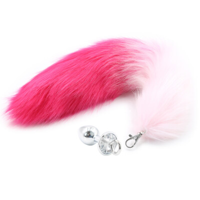 Sexy Kunstfell Fuchsschwanz kleiner Stahl Plug für Damen Männer Paare Cosplay Party