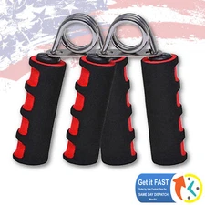 2X Foam Hand Grippers Forearm Heavy Duty Strength Grips Arm Exercise Wrist Red