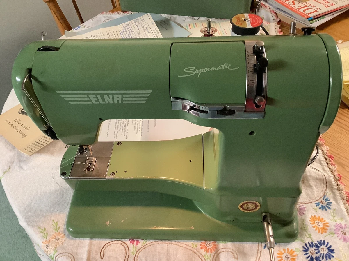 VIntage Elna Supermatic Sewing Machine with Carrying case