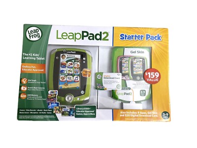 LeapPad 2 Starter Pack Leap Frog Learning Tablet With 9 Apps & Gel Skin