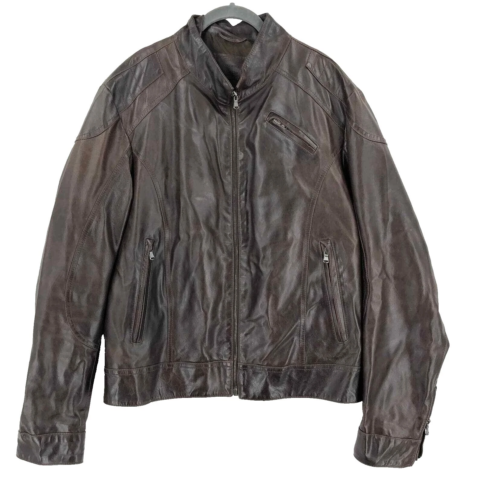 Vera Pelle Brown Regular Size Coats, Jackets & Vests for Men