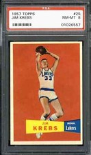 1957 Topps #25 Jim Krebs - PSA 8