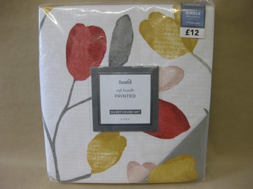 Dunelm Floral Duvet Cover Set Reversible Kara & Brushed Cotton Flat Sheet Single - Picture 2 of 12