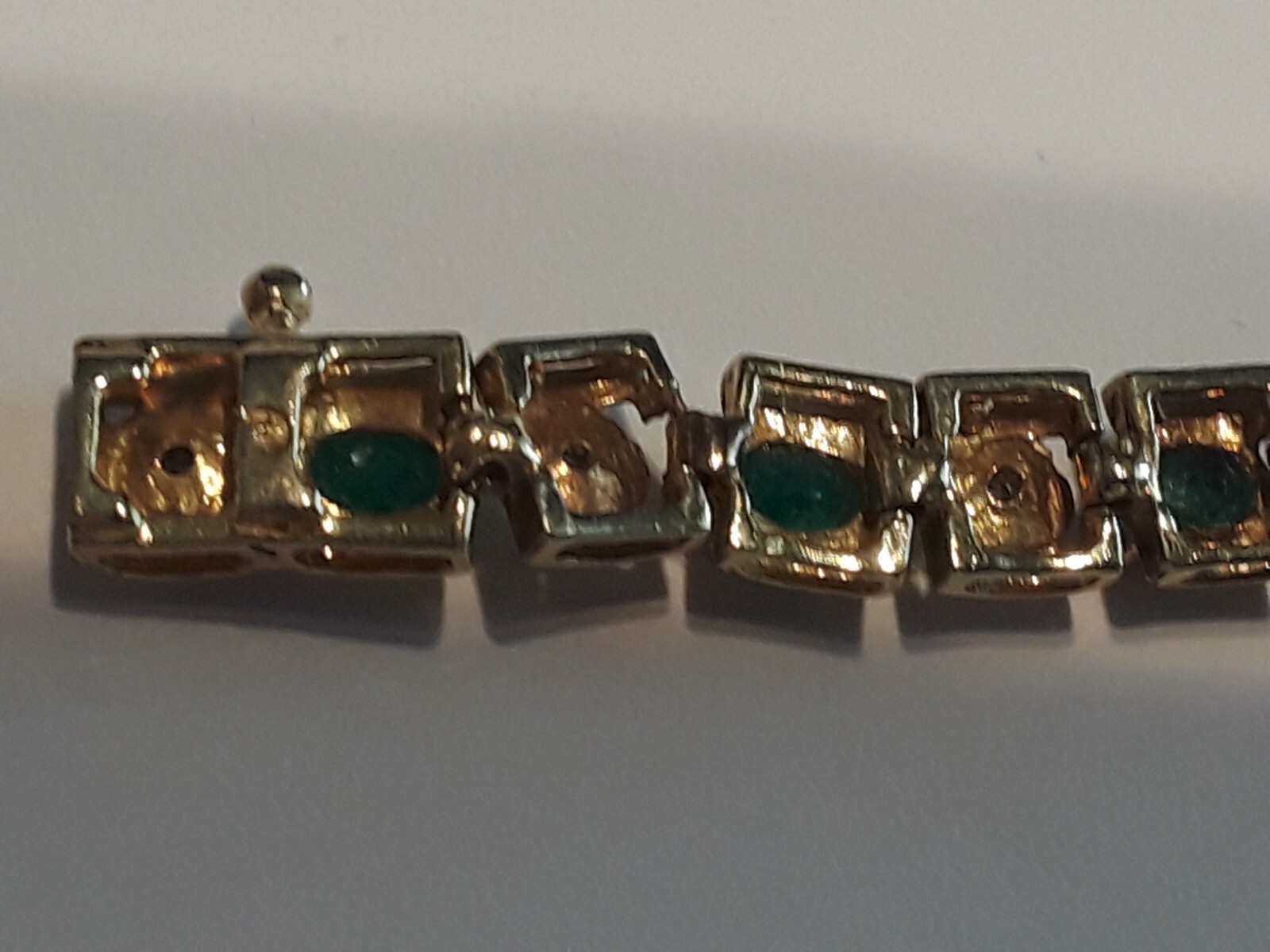Bracelet-10k Yellow Gold 7.806 gr.-Emerald 2.0 Ct… - image 5