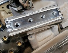Moon 4 Carb Polished Aluminum Fuel Block Finned Hot Rod Drag Racing Gasser Nhra