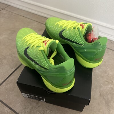 Nike Zoom Kobe 6 Protro Low Grinch Mens Sz 10 Brand New