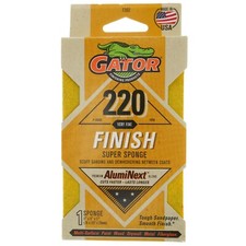 Gator 7302 Super Sanding Sponge, 220 Grit, Very Fine, AlumiNext, 3 x 5 x 1"