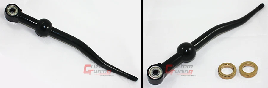 PARA HONDA CIVIC 1988-2000 NEGRO DOBLE CURVA PALANCA DE CAMBIOS TIRO CORTO + PERILLA DE CAMBIO DE CUERO Foto 4 de 4