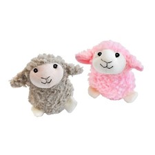 NEW SHEEPIE DUO DOG TOY PREMIUM SOFT FURRY PLUSH SHEEP SET w/ SQUEAKERS