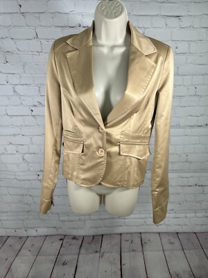 Vanity Made In Italy Gold Two Button Blazer Jacket Women s Size XS