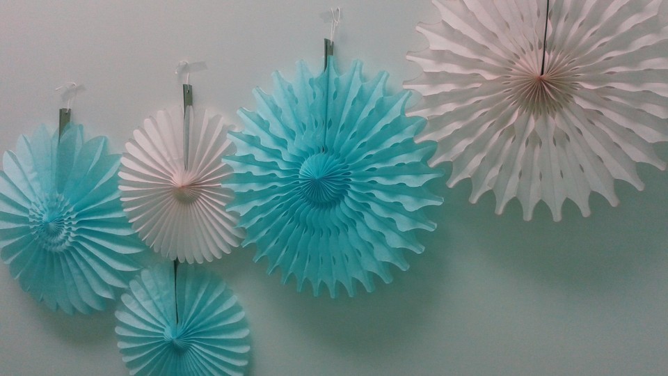 Party Hanging Decoration Tissue Paper Fan Kit (set of 5 fans) by Devra ...