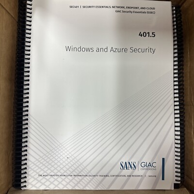 SANS 401 テキスト SANS SEC401: Security Essentials: Network, Endpoint, and Cloud