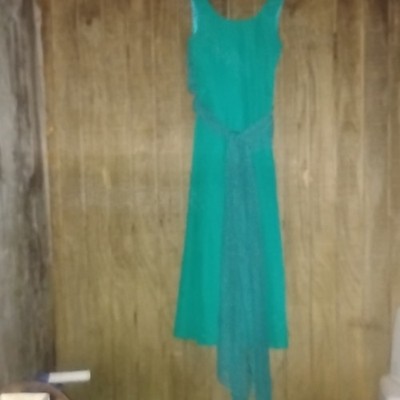 Teal Nikolia Maid Maxi Dress. Size Small Made In USA.