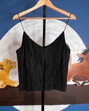 Light Before Dark Black Pleated Cami - Size L - Excellent Condition