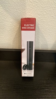 Ramtonx Electric Wine Opener Battery Operated Corkscrew with Foil Cutter Black