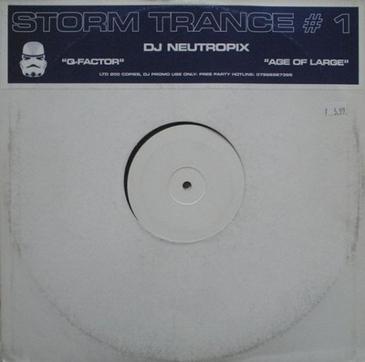 DJ Neutropix - Q-Factor / Age Of Large - UK Promo 12'' Vinyl - 2001 - Storm Tr...