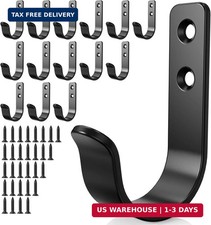 15-Pack Black Metal Wall Hooks, Heavy Duty Coat Hooks Wall Mounted for Hanging,