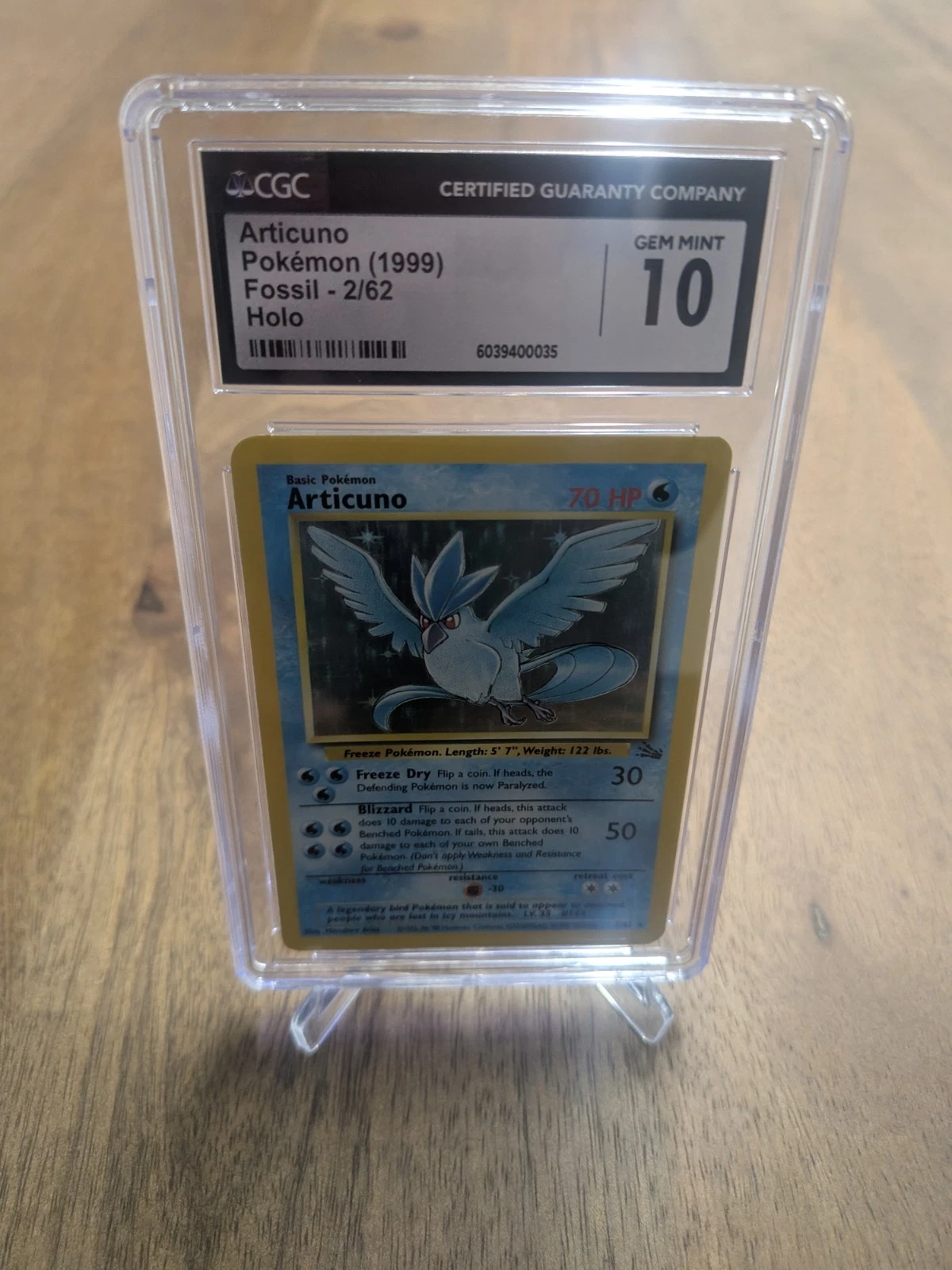 Articuno 2/62 Holo 1st Edition Fossil 1999 Vintage WOTC Pokemon Card CGC 10 Mint