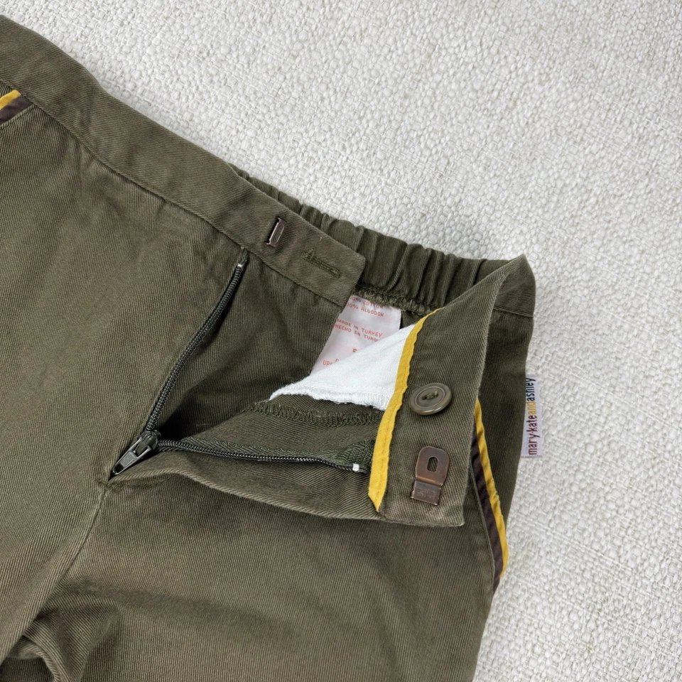 Mary Kate and Ashley 复古女孩裤子 5 码橄榄绿色直筒 — 第 3/4 张图片