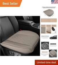 Universal Fit Gray Faux Leather Car Seat Cover With Storage Pocket Protection