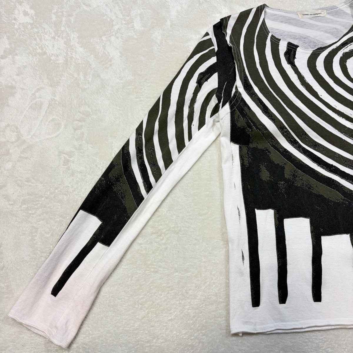 Comme des Garcons AD2003 Piano Key Spiral Print Top Long Sleeve