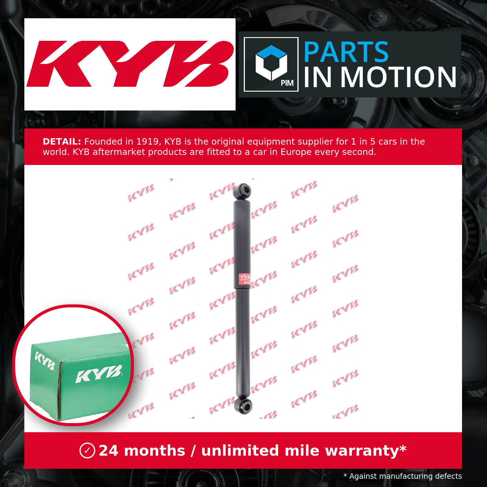 Shock Absorber (Single Handed) Rear Right 343299 KYB 4853180644 4853180669 New