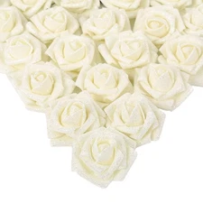 IPOPU Foam Roses, 25pcs Foam Glitter Roses Glitter Foam Rose Foam Rose with S...