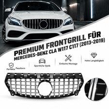 K&uuml;hlergitter Sportgrill silberne Vertikalstreifen f&uuml;r Mercedes CLA W117 13-19