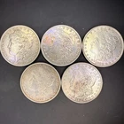 Lot of 5 Morgan Silver Dollars 1881 1883-S 1889-O 1890-S 1898 $1 Silver Coins