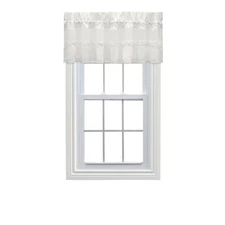 Ellis Curtain Madelyn Ruffled Victorian 1.5" Rod Pocket Valances 60"x16" Natural