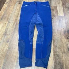 Piper By Smartpak Equestrian Riding Breeches Pants Women's 28L Blue Full Seat
