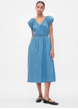 Gap Denim Dress Beachy Cottage Pockets Women XXL Comfort Relax Plus Size