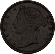 Mauritius Maurice Victoria 2 Cents 1878 9.7g Original Coin #LL49