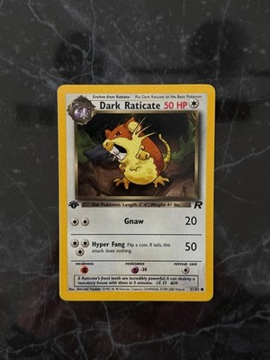 Dark Raticate 51/82 C Pokemon Team Rocket 1st Edition LP